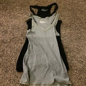 black and gray tank tops
